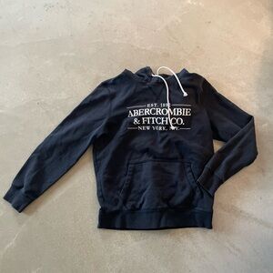 Abercrombie & Fitch Black Logo Hoodie Sweatshirt
